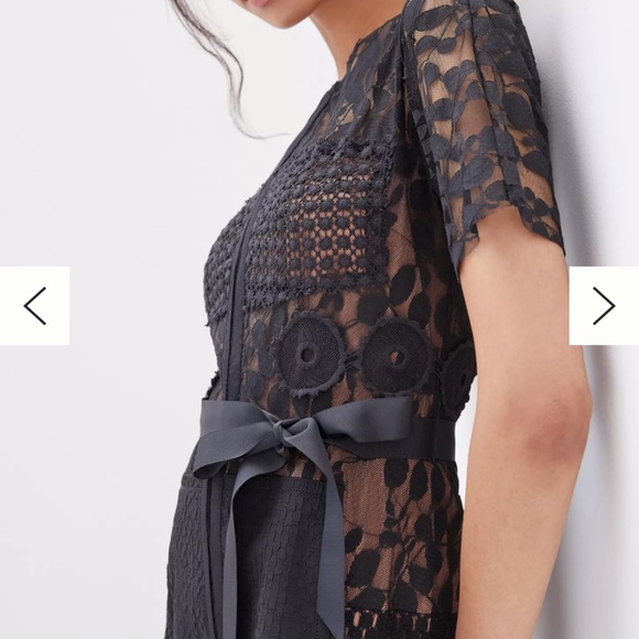 NWT Byron Lars Anthropologie Black Lace Carissima Sheath Dress size 0 Petite 0P - Picture 2 of 3